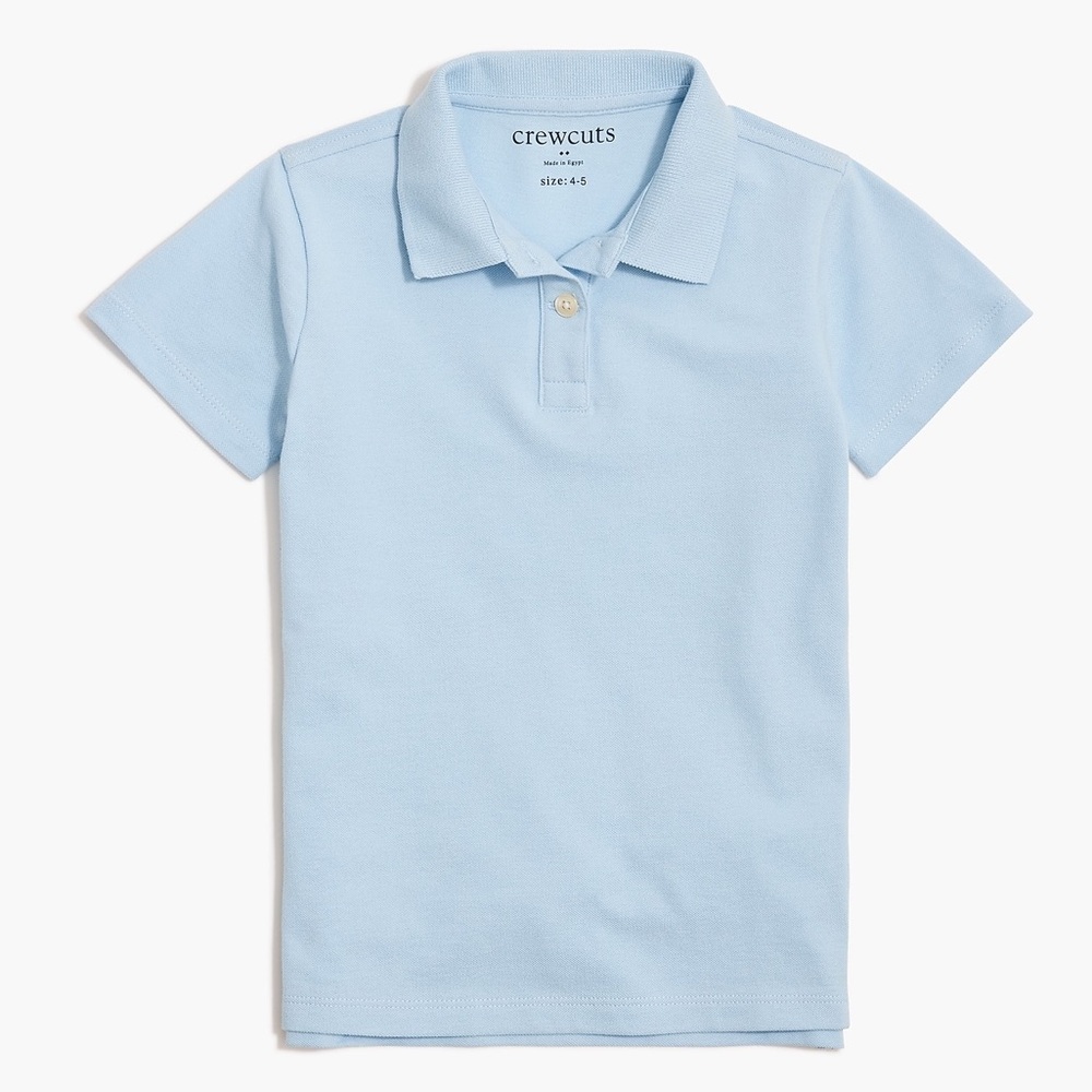 NWT Crewcuts Kids' piqué polo Sz 12 Faded Chambray